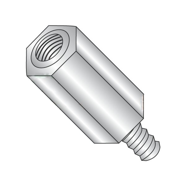 Newport Fasteners Hex Standoff, #4-40 Thrd Sz, 18-8 Stainless Steel Plain, 3/16" Hex W, 500 PK 598738 - main